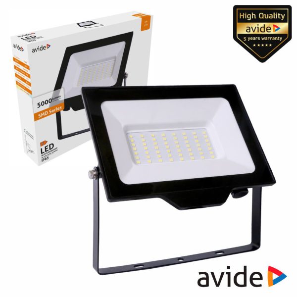 Foco LED 50W 230V 4000K 5000lm Preto IP65 AVIDE - (ABLRFLNW-50W)