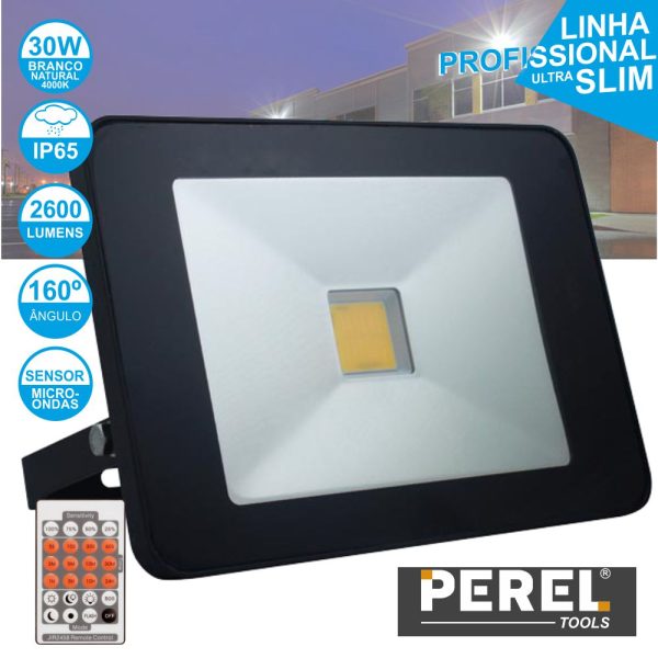 Foco LED 30W 230V C/ Sensor Branco Natural 2600lm C/ Comando - (LEDA5003NW-BM)