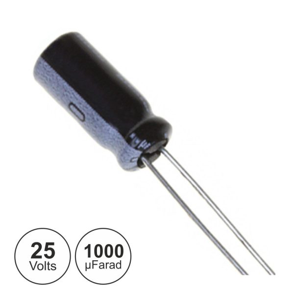 Condensador Electrolítico Radial 1000µf 25V VELLEMAN - (1000J0D)