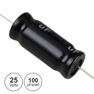 Condensador Electrolítico Axial 100µf 25V VELLEMAN - (100A0D)