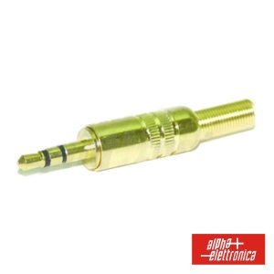 Ficha Jack 3.5mm Macho Stéreo C/ Proteção Dourado - (11-28)