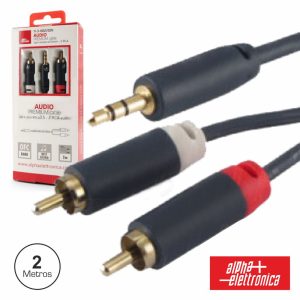 Cabo Jack 3.5mm Macho St / 2-Rca Macho Premium 2m Blister - (11-3-002/02K)