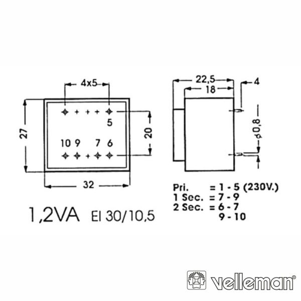 Transformador Encapsulado 1.2Va 1x18v 1x0.067A - Image 2