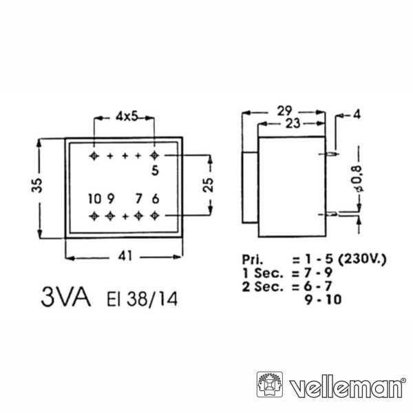 Transformador Encapsulado 3va 1x18v 1x0.167A - Image 2