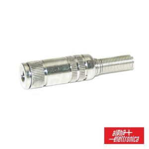 Ficha Jack 3.5mm Fêmea Mono Niquelada C/ Guarda Cabo - (12-7)