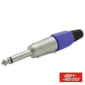 Ficha Jack 6.35mm Macho Azul Profissional Mn - (13-8)