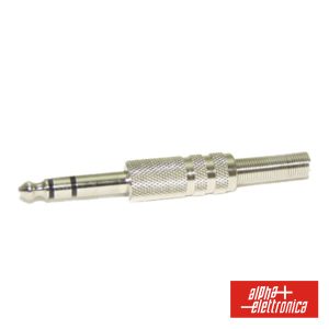 Ficha Jack 6.35mm Macho Stereo C/ Guarda Cabo Em Mola - (15-1)