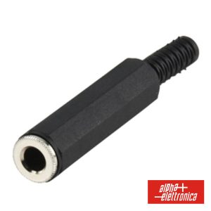 Ficha Jack 6.35mm Fêmea Stereo Com Proteção De Cabo - (16-2)