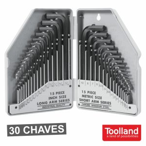 Conjunto De 30 Chaves Hexagonais Sae/M TOOLLAND - (1613-30)