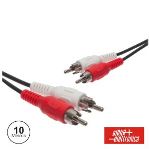 Cabo 2-Rca Macho / 2-Rca Macho Pvc 10m - (17-010/10A)