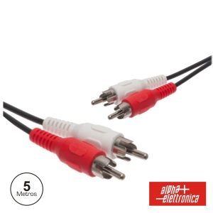 Cabo 2-Rca Macho / 2-Rca Macho Pvc 5m - (17-010A)