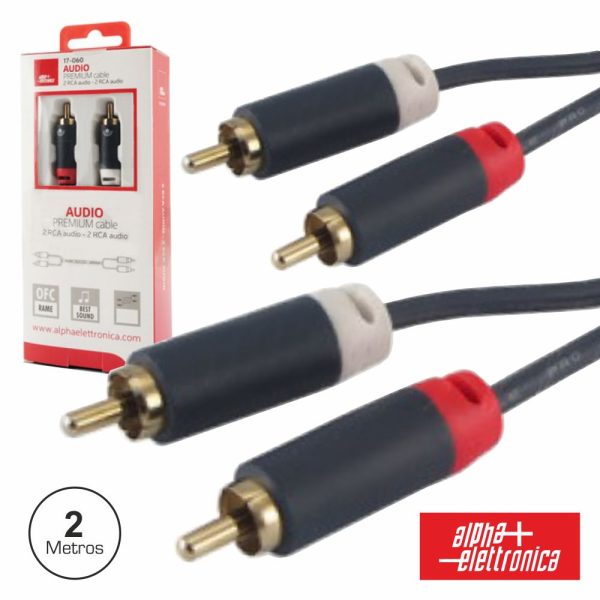 Cabo 2-Rca Macho / 2-Rca Macho Premium 2m Blister - (17-060/02K)