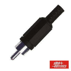 Ficha Rca Macho Preta Pvc C/ Proteção De Cabo - (17-20)