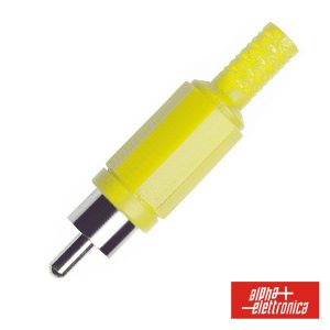 Ficha Rca Macho Amarela Pvc C/ Proteção De Cabo - (17-60)