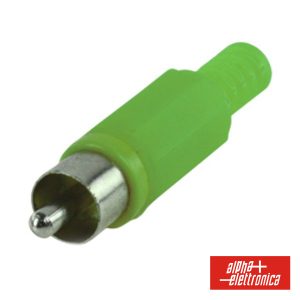 Ficha Rca Macho Verde C/ Proteção De Cabo Pvc - (17-70)