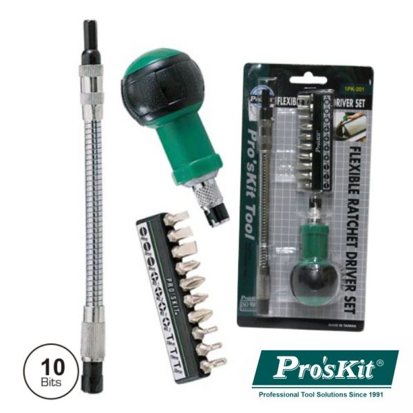 Conjunto De Chave Roquete 10 Bits C/ Extensor PROSKIT - (1PK-201)