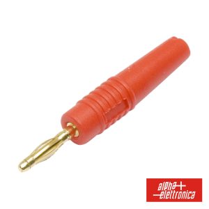 Ficha Banana 2mm Macho Vermelha Dourada - (20-110-1)