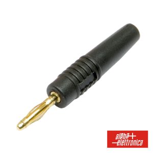 Ficha Banana 2mm Macho Preto Dourada - (20-110-2)