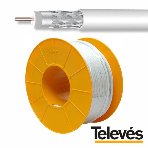 Cabo Coaxial 75 Ohm Ø6.7mm  Branco TELEVÉS - (2127)