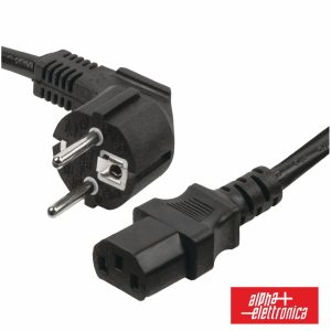 Cabo Alimentação Schuko Macho 3P / IEC C13 Fêmea 1.5m Preto - (23-027B)