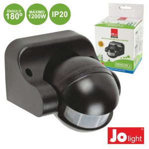 Detetor De Movimento Pir De Parede Preto Jolight - (23-104N)