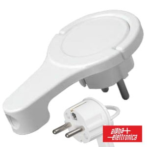 Ficha Schuko Macho C/ Terra Anel Extração 250v Branco - (23-50/05B)