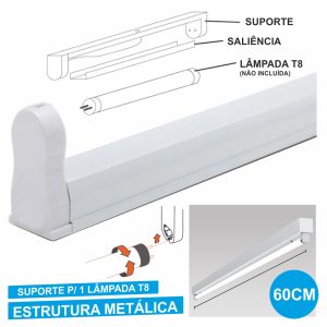 Armadura 60cm P/ Lâmpada Tubular T8 - (31120)