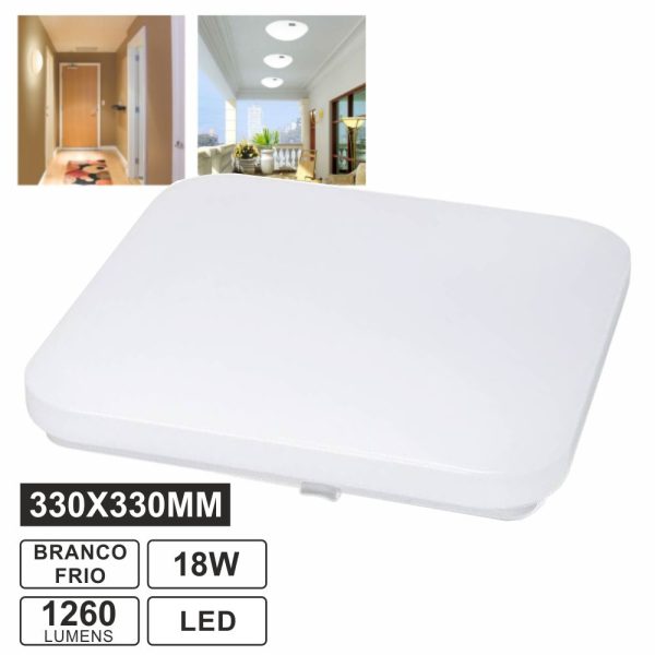 Painel LED Quadrado Aplique Slim 18W 33cm 6500k 1260lm - (32524)