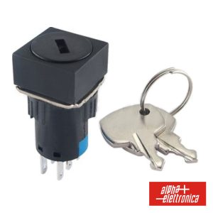 Interruptor C/ Chave De 2 Circuitos 230V 2no-2nc Quadrado - (360-008)