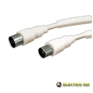 Cabo Coaxial Macho/Fêmea Branco 5m Filtro Ferrite EDH - (37.002/5/B/BP)