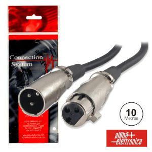 Cabo XLR 3p Macho / XLR 3p Fêmea 10m Polybag - (40-300/10B)