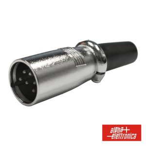 Ficha XLR 6p Macho Niquelada Proteção Bloqueio - (40-63)