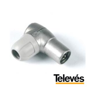 Ficha Coaxial Fêmea 9.5mm Angular Televés - (4131)