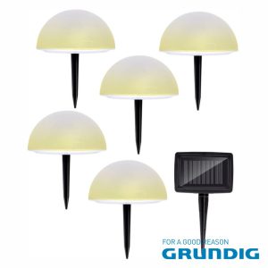 Conjunto 5 Candeeiros LED de Jardim Com Painel Solar GRUNDIG - (47683)