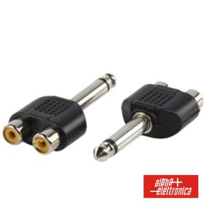 Ficha Adaptadora Jack 6.35mm Macho Mn / 2 Rca Fêmea - (70-320/2)