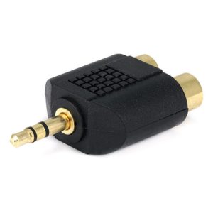 Ficha Adaptadora Jack 3.5mm Macho St / 2 Rca Fêmea Dourada - (70-865G)