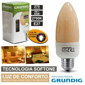 Lâmpada E27 9W=45W 230V Eco Tec. Softone 270lm Grundig - (86889)