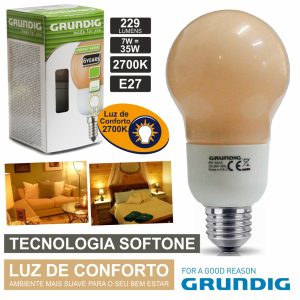 Lâmpada E27 7W=35W 230V Eco Tec. Softone 229lm Grundig - (86895)