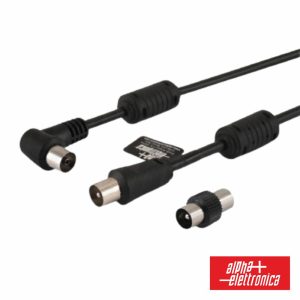 Cabo Coaxial Macho / Fêmea 90º Preto 2m C/ Filtro ALPHA - (87-112/02S)