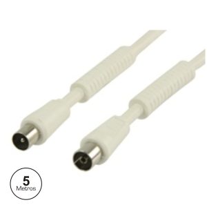 Cabo Coaxial Macho/Fêmea Branco 5m C/Filtro - (87-120/5W)