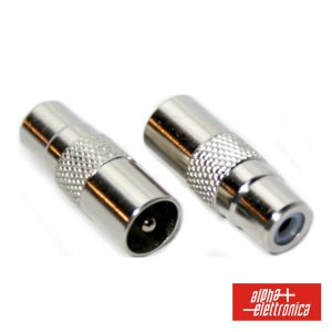 Ficha Adaptadora Macho Coaxial 9.5mm/ Fêmea Rca - (88-610)