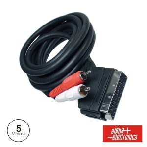 Cabo Scart Macho Vídeo / 2 Rca Macho 5m - (92-060A/5)