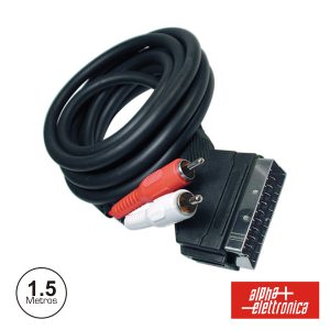 Cabo Scart Macho Vídeo / 2 Rca Macho 1.5m - (92-060A)