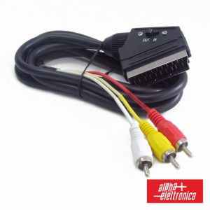 Cabo Scart Macho P/ 3 RCA Macho Vídeo+Áudio C/Comutador 1.5M - (92-068B)