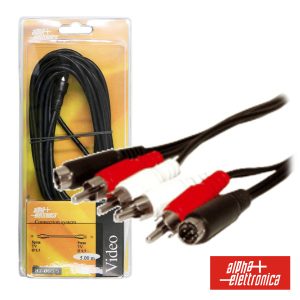 Cabo 2-Svhs Macho / 4-Rca Áudio Macho 1.5m Blister - (92-510AS)