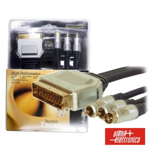 Cabo Profissional Scart Macho / 2-Rca-Svhs Macho 1.5m Bliste - (92-522P)