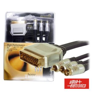 Cabo Profissional Scart Macho / 2-Rca-Svhs Macho 1.5m Bliste - (92-523P)