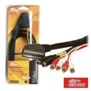 Cabo Scart Macho / 2svhs-4rca Áudio Macho 1.5m Blister - (92-524AS)