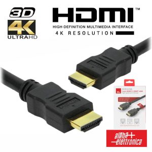 Cabo HDMI Dourado Macho / Macho 2.2 4K Preto 2m ALPHA - (93-591G1/020)