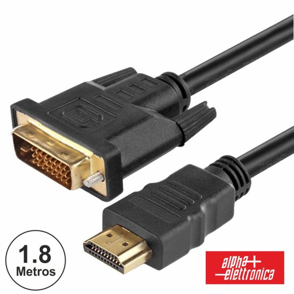 Cabo HDMI Macho / DVI-D Single Link Macho 1.8m ALPHA - (93-592/0018B)